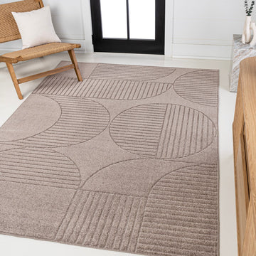 Nordby Geometric Arch Scandi Striped Area Rug